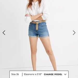 Madewell High-Rise Denim Shorts in Malden Wash
